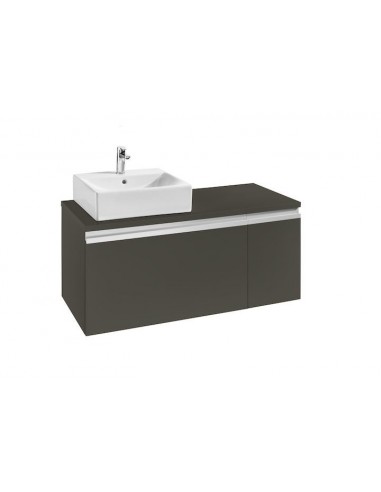 Mueble base para lavabo sobre encimera izquierda - Serie Heima , Color Gris mate