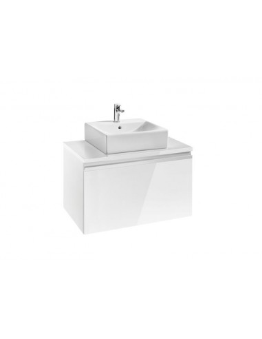 Mueble base para lavabo sobre encimera - Serie Heima , Color Blanco brillo