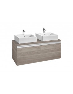 Mueble base para dos lavabos sobre encimera - Serie Heima...