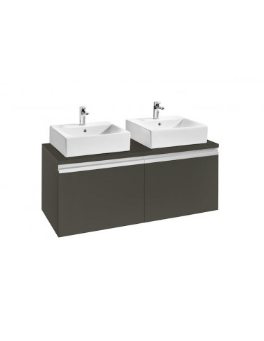 Mueble base para dos lavabos sobre encimera - Serie Heima , Color Gris mate
