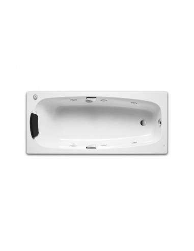 Bañera acrílica rectangular con hidromasaje Tonic y juego de desagüe - Serie Sureste N , Color Blanco