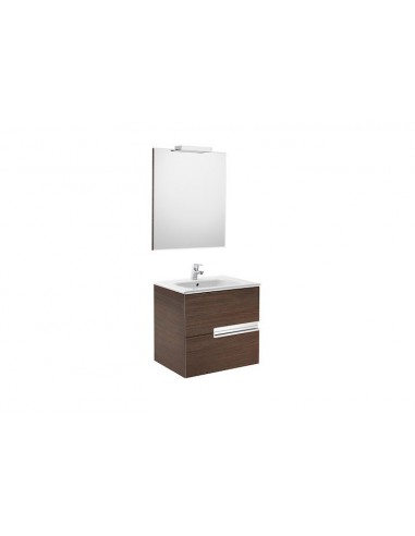Pack (mueble base lavabo espejo y aplique) - 70 cm, Serie Victoria-N , Color Wenge texturizado