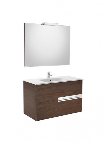 Pack (mueble base lavabo espejo y aplique) - 90 cm, Serie Victoria-N , Color Gris antracita