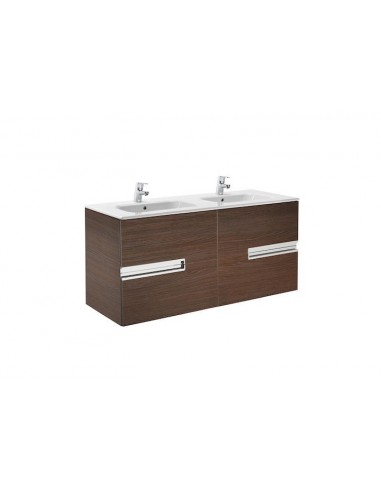 Unik (mueble base y lavabo doble) - 120 cm, Serie Victoria-N , Color Wenge texturizado
