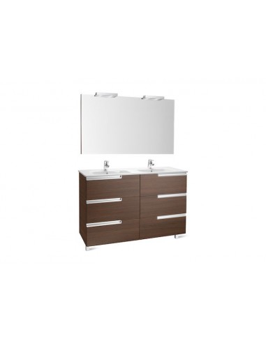Pack Family (mueble base lavabo doble espejo y dos apliques) - 120 cm, Serie Victoria-N , Color Roble texturizado