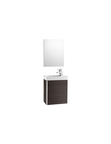 Pack con espejo (mueble base lavabo y espejo) - Serie Mini , Color Wenge texturizado