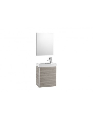 Pack con espejo (mueble base lavabo y espejo) - Serie Mini , Color Arena texturizado