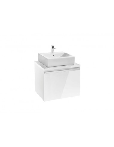 Mueble base para lavabo sobre encimera - Serie Heima , Color Blanco brillo