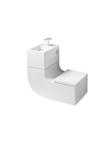 Inodoro y lavabo suspendido de porcelana - Serie W+W , Color Blanco