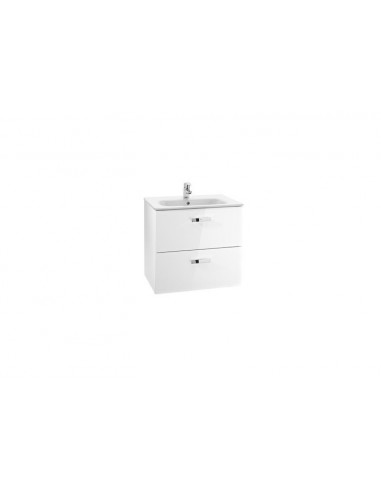 Roca - Unik (Conjunto mueble de 2 cajones y lavabo), Serie Victoria Basic, 70 cm, Color Blanco brillo - A855853806