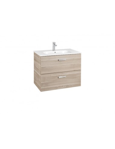 Roca - Unik (Conjunto mueble de 2 cajones y lavabo), Serie Victoria Basic, 70 cm, Color Abedul - A855853422
