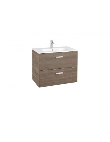 Roca - Unik (Conjunto mueble de 2 cajones y lavabo), Serie Victoria Basic, 70 cm, Color Cedro - A855853423