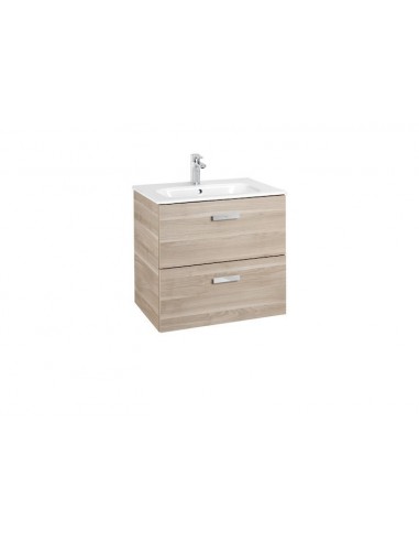 Roca - Unik (Conjunto mueble de 2 cajones y lavabo), Serie Victoria Basic, 60 cm, Color Abedul - A855854422