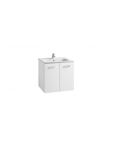 Roca - Conjunto mueble y puertas lavabo. Serie Victoria Basic, 80 cm, Color Blanco brillo. - A855894806