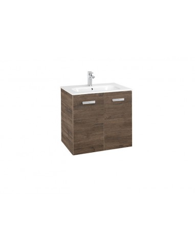 Roca - Conjunto mueble y puertas lavabo. Serie Victoria Basic, 80 cm, Color cedro. - A855894423