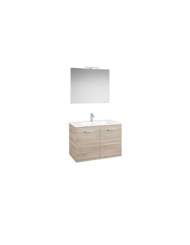 Roca - Conjunto mueble y puertas lavabo. Serie Victoria Basic, 80 cm, Color abedul. - A855897422