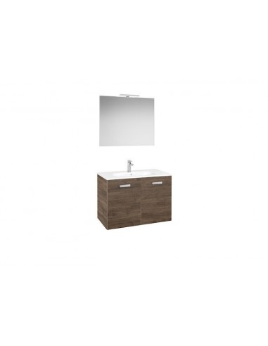 Roca - Conjunto mueble y puertas lavabo. Serie Victoria Basic, 80 cm, Color cedro. - A855897423