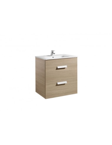 Roca - Unik (mueble base con dos cajones y lavabo) - 70 cm, Serie Debba , Color Roble texturizado - A855967155