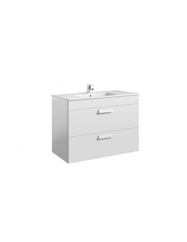 Roca - Unik (Conjunto mueble de 2 cajones y lavabo) - 100 cm, Serie Debba , Color Blanco brillo - A855970806