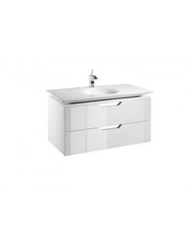 Unik (mueble base y lavabo) - Serie Kalahari , Color Blanco lacado brillo