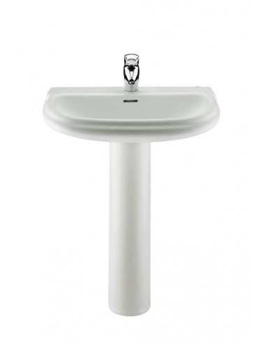 Pedestal para lavabo de porcelana - Serie Dama Retro , Color Blanco