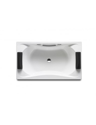 Bañera acrílica rectangular con asas y juego de desagüe 1900x1100 - Serie BeCool , Color Blanco