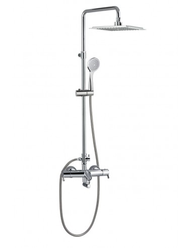 Baño-ducha termostática, telesciópica con rociador cuadrado ABS de 225 mm., anticalcáreo, modelo Drako. - Ramon Soler