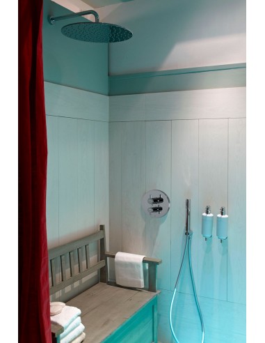 Termostático de ducha empotrado con inversor incorporado en maneta de caudal (2 vías), modelo Drako. - Ramon Soler
