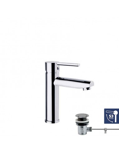 Monomando para lavabo con sistema de apertura en agua fría y válvula automática de latón, modelo Drako. - Ramon Soler