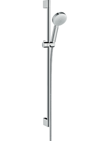 Crometta 100 Set de ducha 1jet con barra de ducha 90 cm en acabado blanco/cromado.