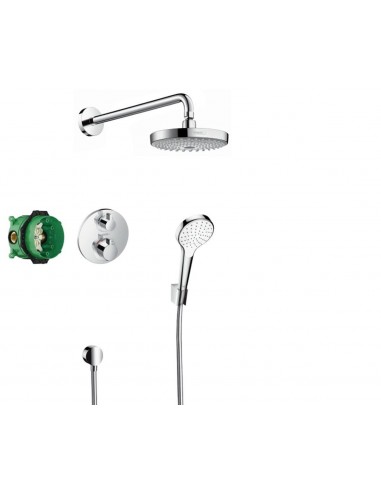 Croma Select S Set de ducha empotrado con termostato Ecostat S en acabado cromado