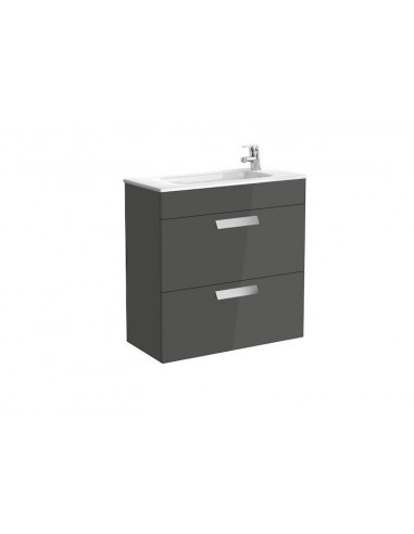 Unik (mueble base compacto con dos cajones y lavabo) gris antracita.