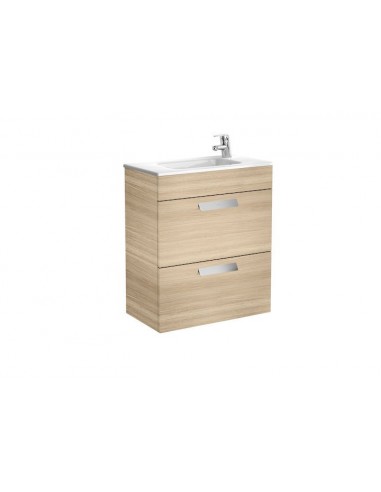 Unik Debba(mueble base compacto con dos cajones y lavabo) roble texturizado.