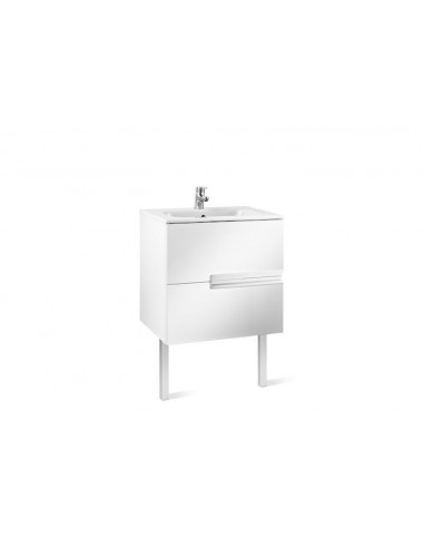 Unik Victoria-N (mueble base y lavabo) 600 mm, blanco brillo.