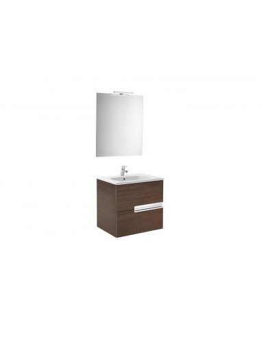 Pack Victoria-N (mueble, lavabo, espejo y aplique LED) 600 mm, wengé texturizado