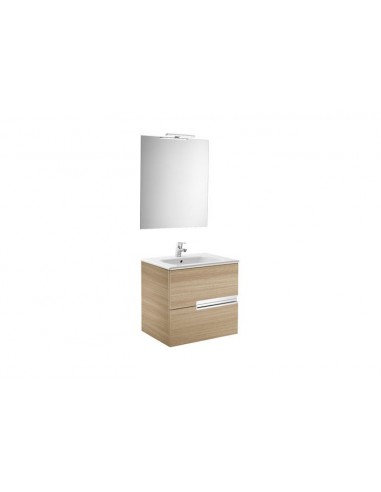 Pack Victoria-N (mueble, lavabo, espejo y aplique LED) 600 mm, roble city