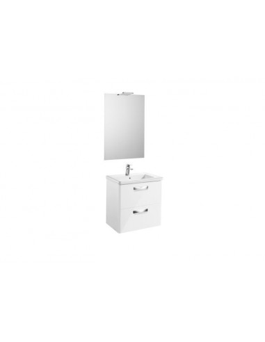 Pack (mueble base lavabo espejo y aplique Delight) - Serie The Gap , Color Blanco brillo