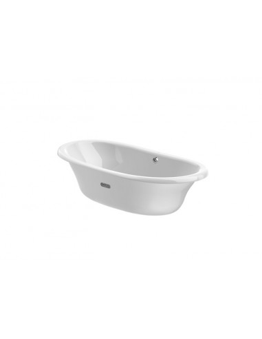 Bañera oval de fundición esmaltada con exterior blanco y fondo antideslizante - Serie Newcast , Color Blanco