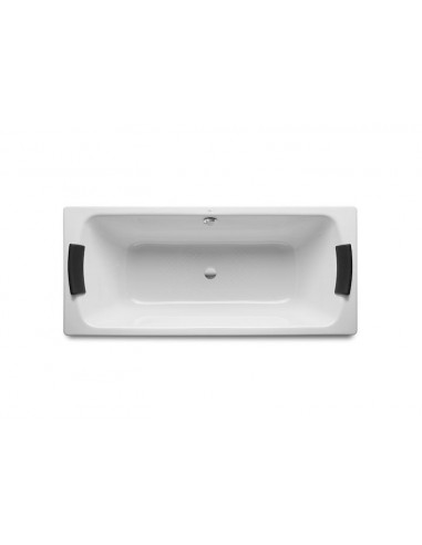 Bañera de acero rectangular con fondo antideslizante (chapa de acero de 35mm) - Serie Lun , Color Blanco