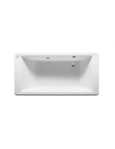 Bañera acrílica rectangular con hidromasaje Tonic y juego de desagüe 1700x800 - Serie Vythos , Color Blanco